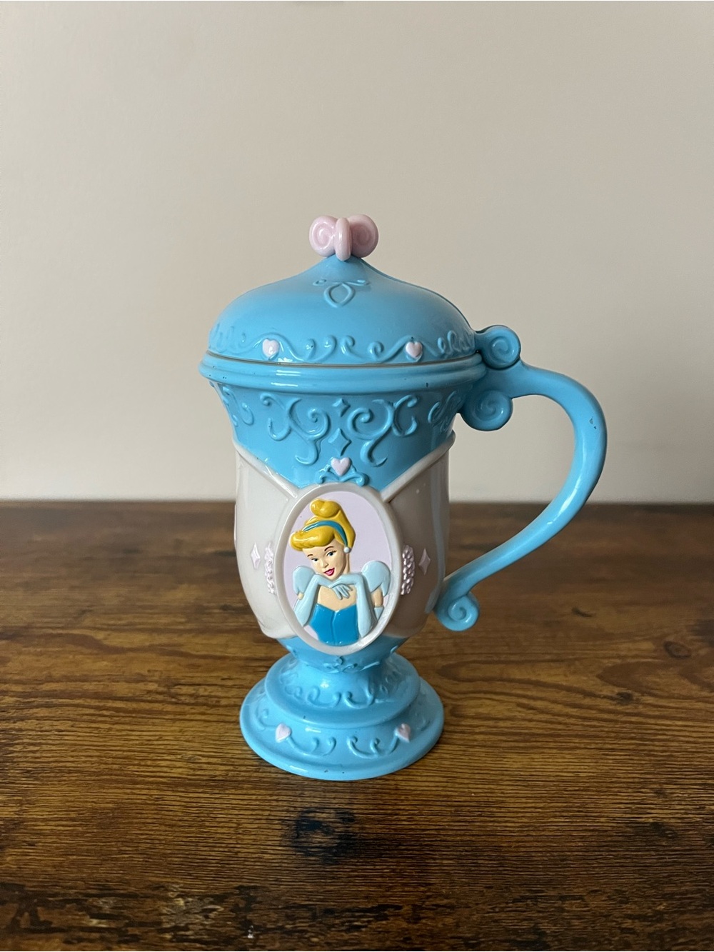 Vintage Plastic Cinderella Princess Cup With A Flip Lid